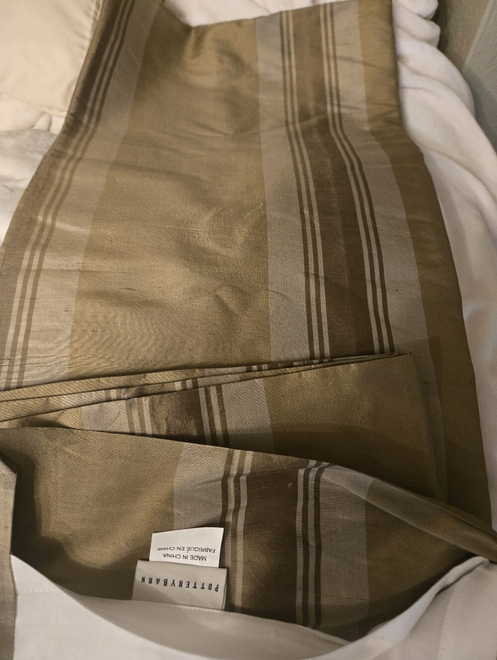 Pair Pottery Barn Dupioni Silk Curtain Panels